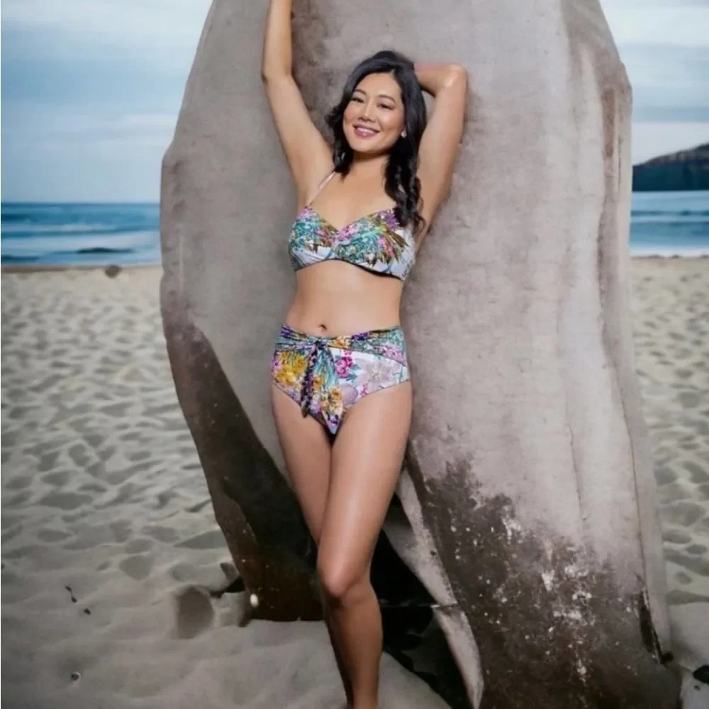 Swiminista $210 Christian Lacroix Joy Bikini Top & Classy Bottom Swimsuit SET XS